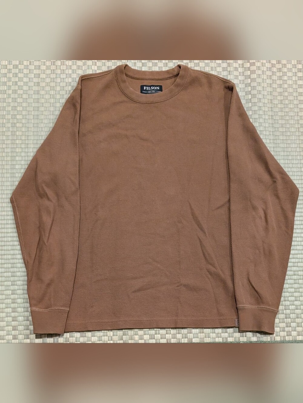 Filson Waffle Knit Thermal Crewneck Sweatshirt Men's Size Large Made in Peru